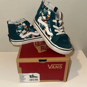 Vans Kids' Teal and White High-Tops with Graphic Print